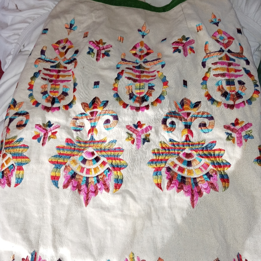 Corey Lynn Calter Anthro folk embroidered skirt